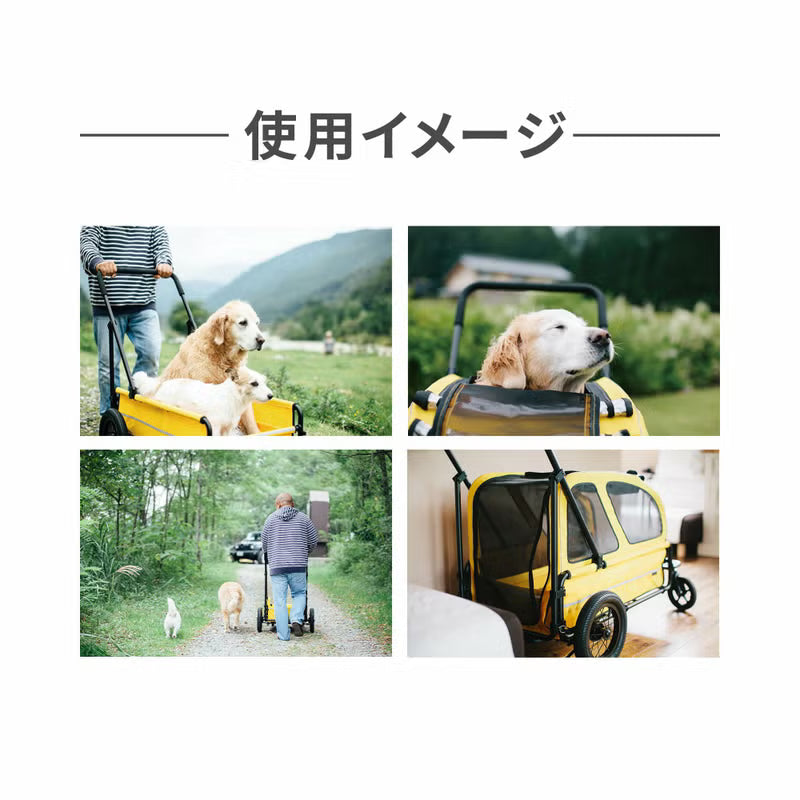 AirBuggy Carriage 2-Piece Set [Cart & Roof] for Large Dog (55kg Load Capacity ) - kikiandpuppies