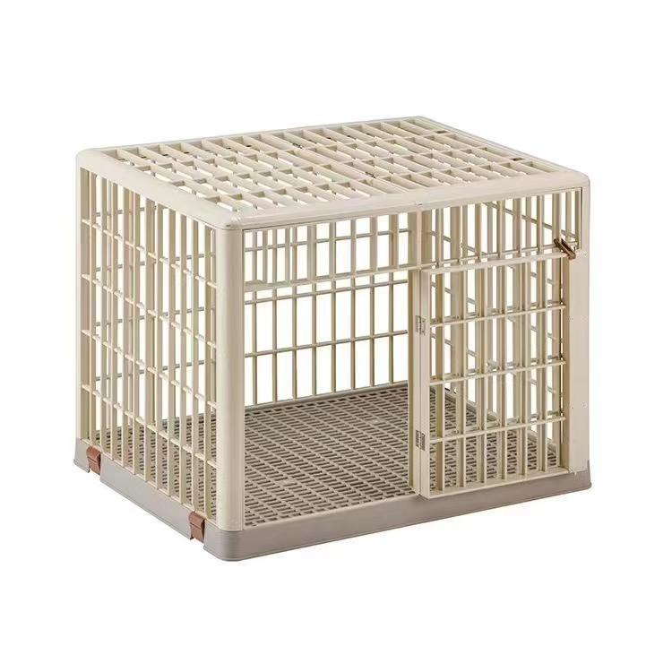 Pet Cage Dog House Folding steel wires, Portable Plastic Hard Sided Pet Travel Crate with Door Urine Separator