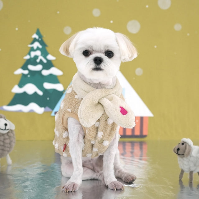 Peanuts Petit Scarf Dog Clothes Winter Vest - kikiandpuppies