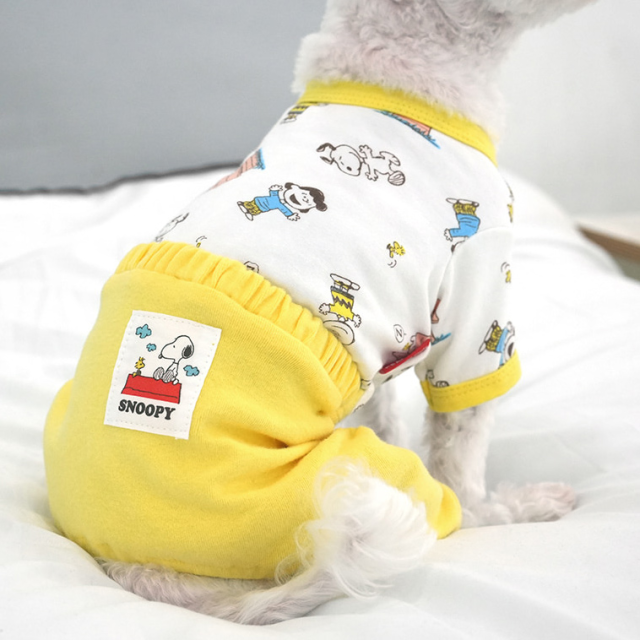 Peanuts Homewear All-in-One Dog Indoor Wear Pajama Pants - kikiandpuppies