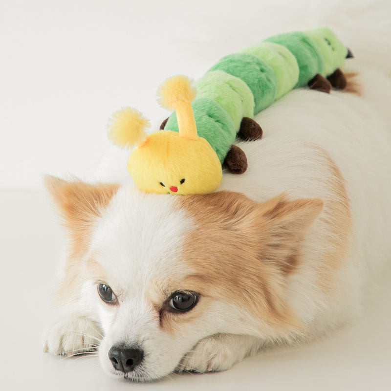 Clumsy Caterpillar Tug Toy (Rustling/Squeaking) - kikiandpuppies
