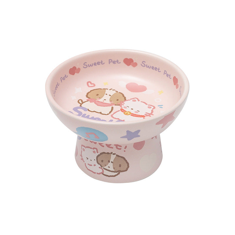 Childlike Standed Ceramic Cat Pet Bowls