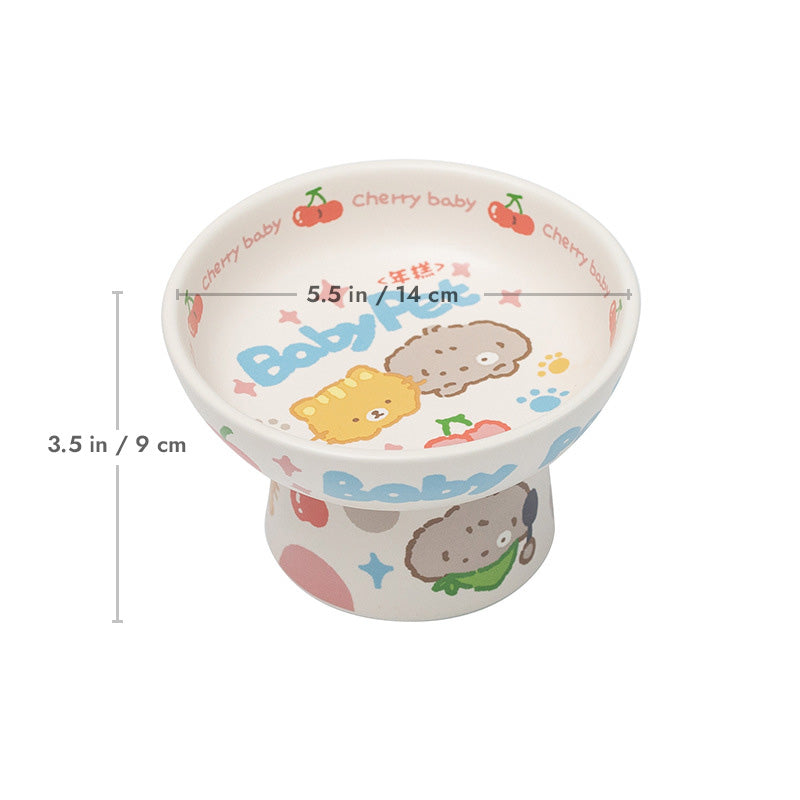 Childlike Standed Ceramic Cat Pet Bowls