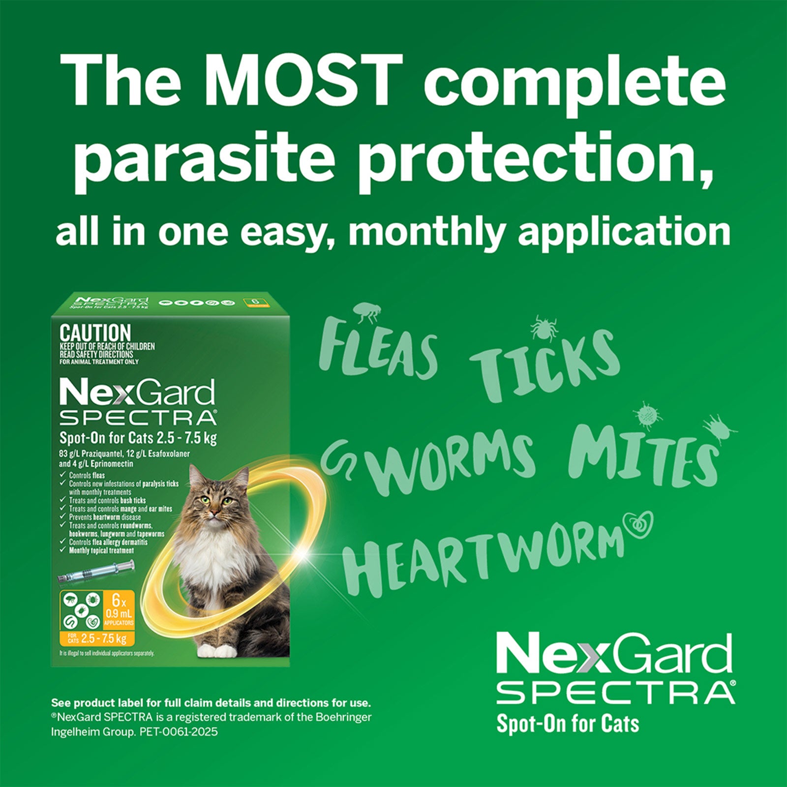 NexGard SPECTRA Spot On For Small Cats And Kittens 0.8~2.4kg - kikiandpuppies