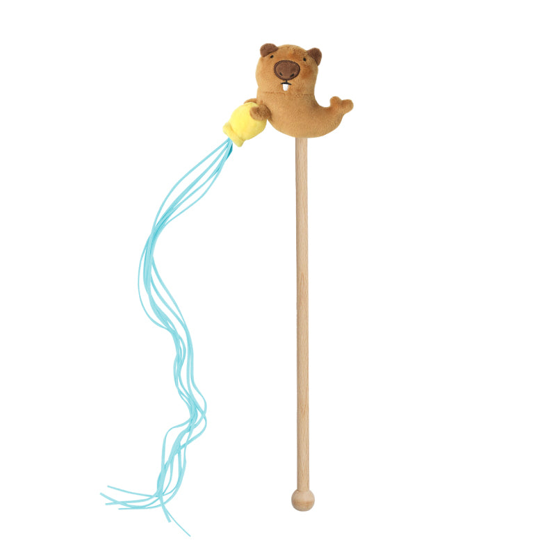 Purlab Groundhog Catnip Teaser Wand – Self-Play Entertainment Toy