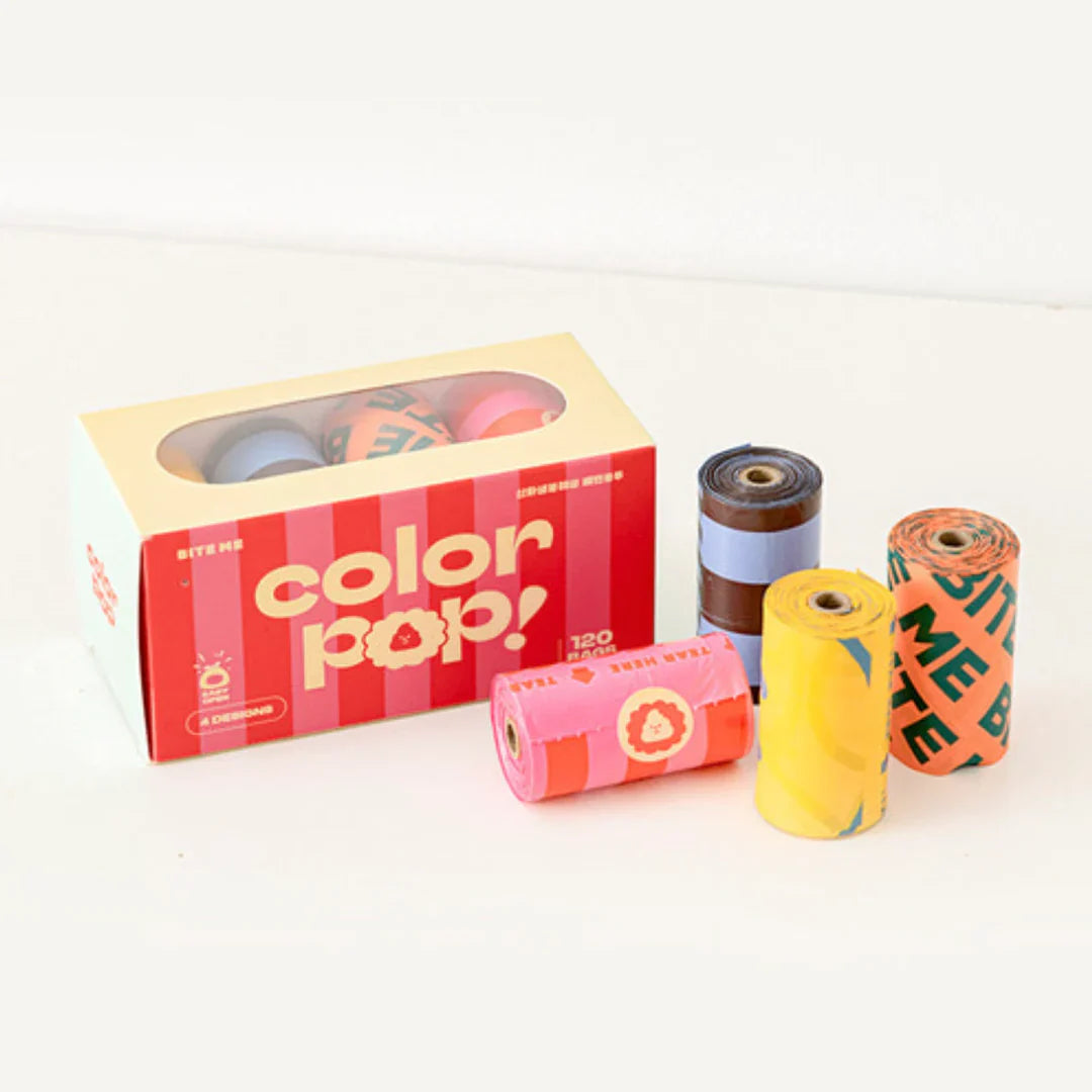 Color Pop Poop Bag - 120pcs - kikiandpuppies