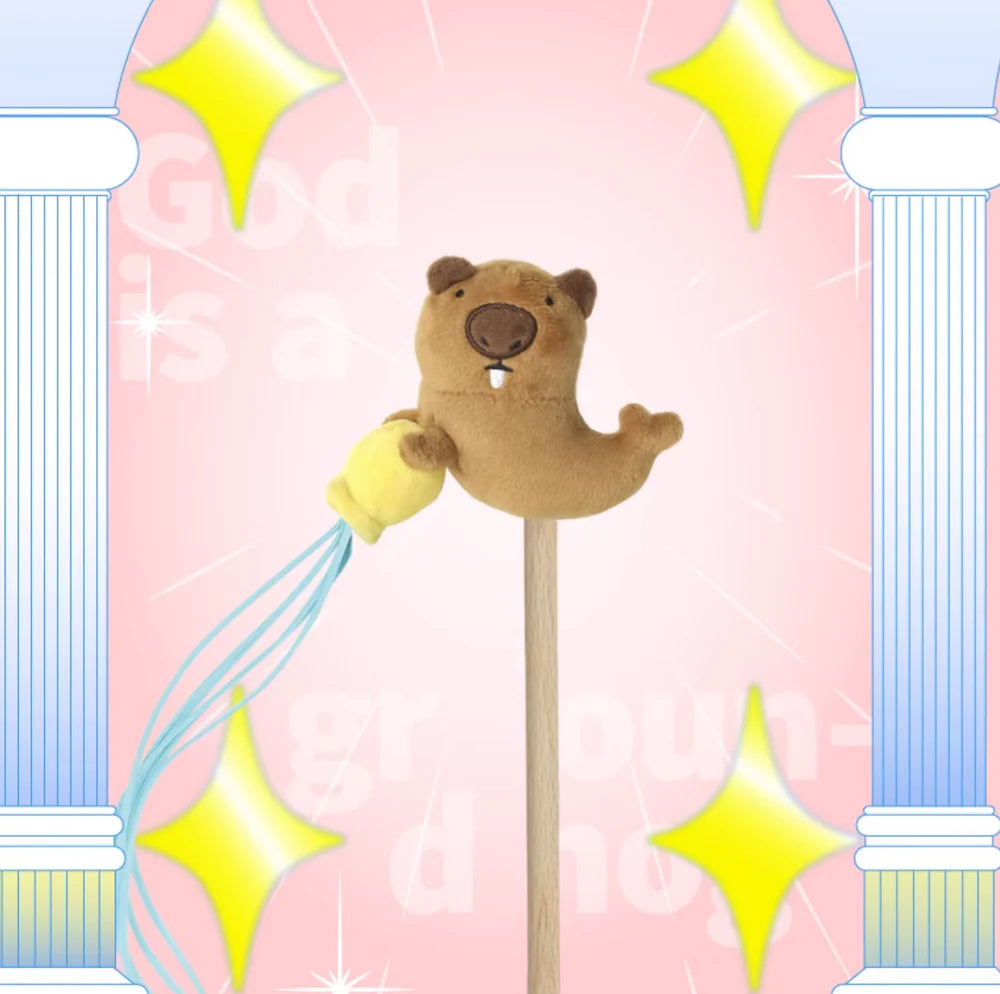Purlab Groundhog Catnip Teaser Wand – Self-Play Entertainment Toy