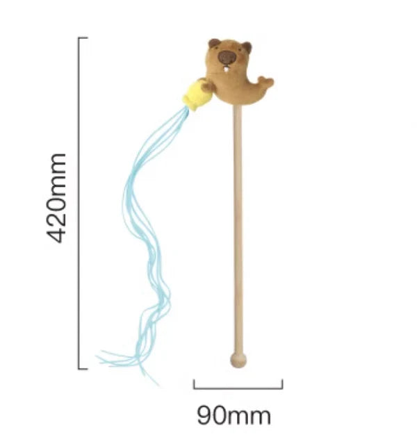 Purlab Groundhog Catnip Teaser Wand – Self-Play Entertainment Toy