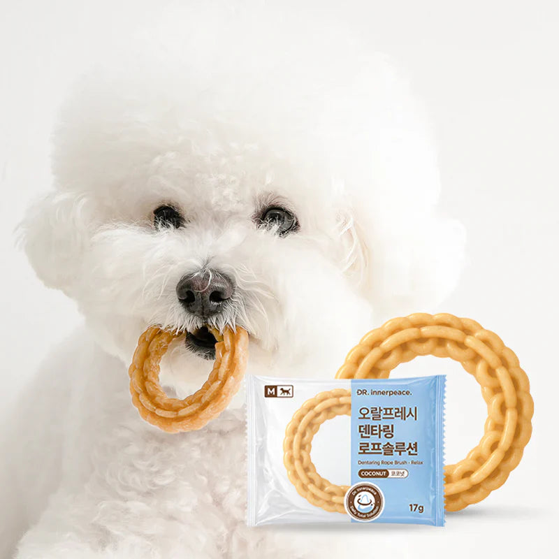 Dental Ring Rope Brush Coconut (relax, Stress relief) - kikiandpuppies