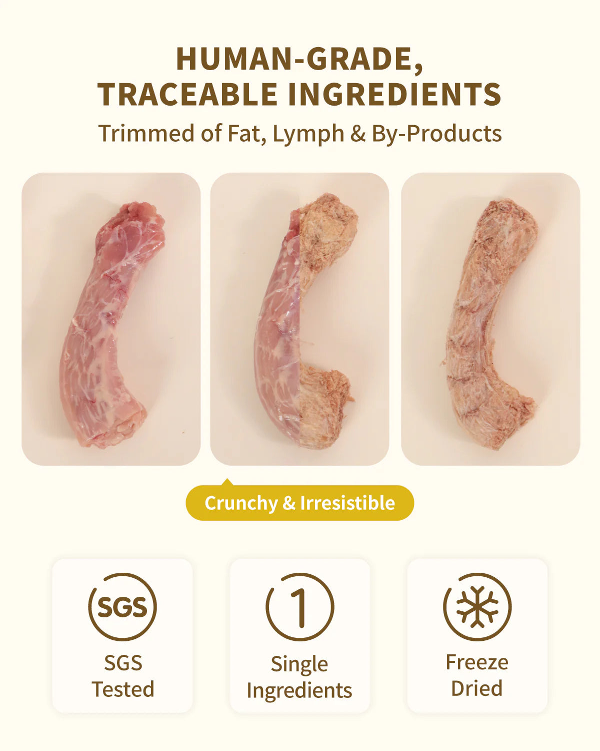 PET-EVER Freeze Dried Raw Cat & Dog Treats Freeze Dried Chicken Necks 100g