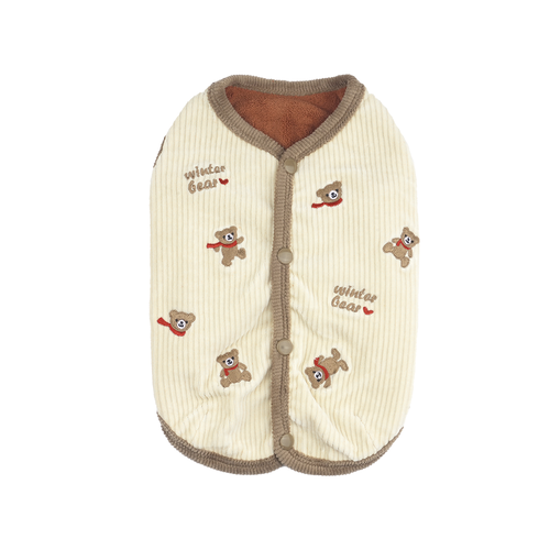 Paris Dog Bear Corduroy Vest - kikiandpuppies
