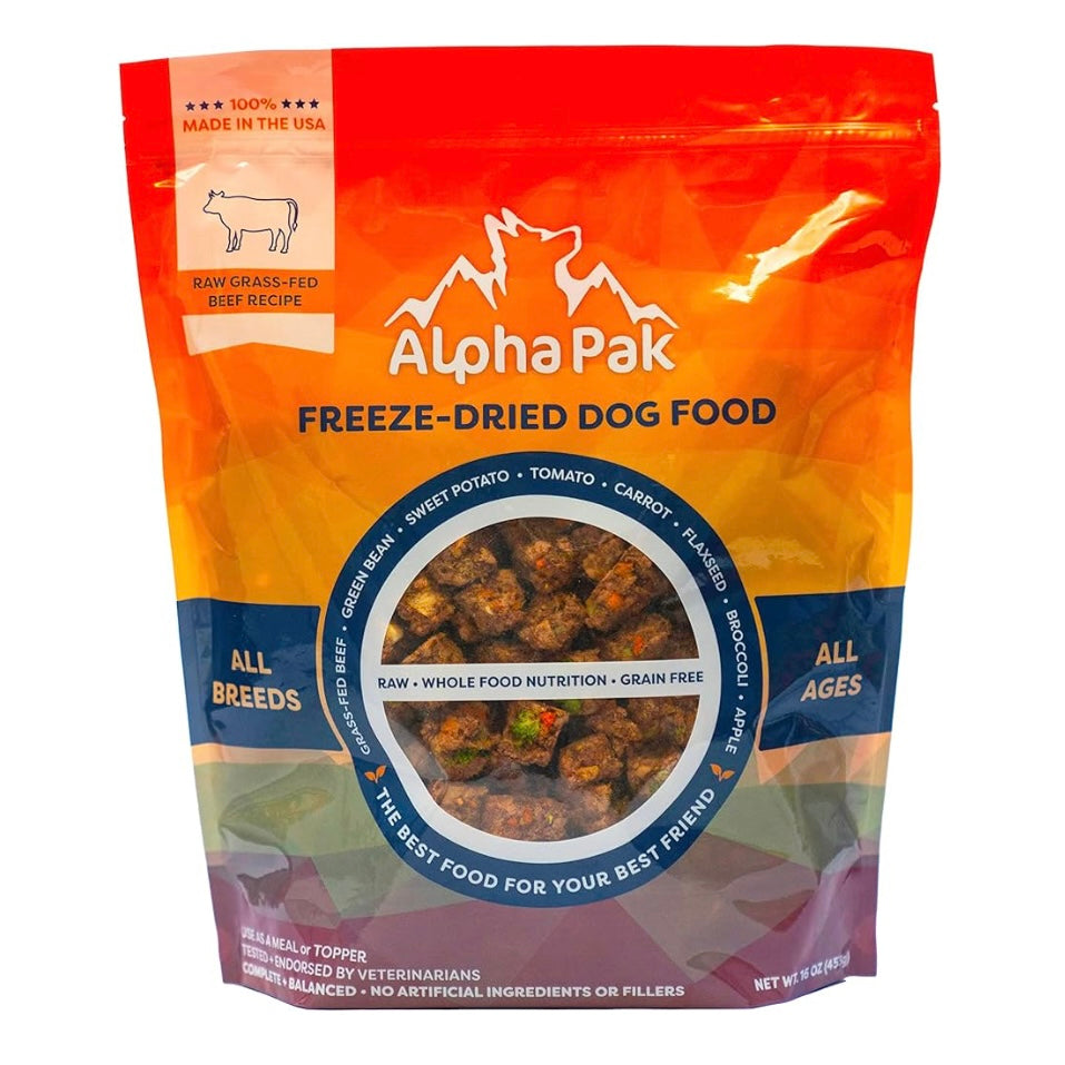 AlphaPak Freeze-Dried Dog Food Raw Grass-fed Beef Recipe