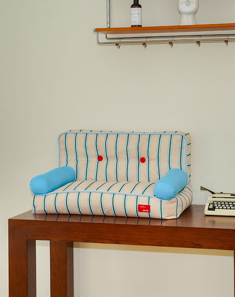 Blue and White Striped Pet Cooling Bed Sofa