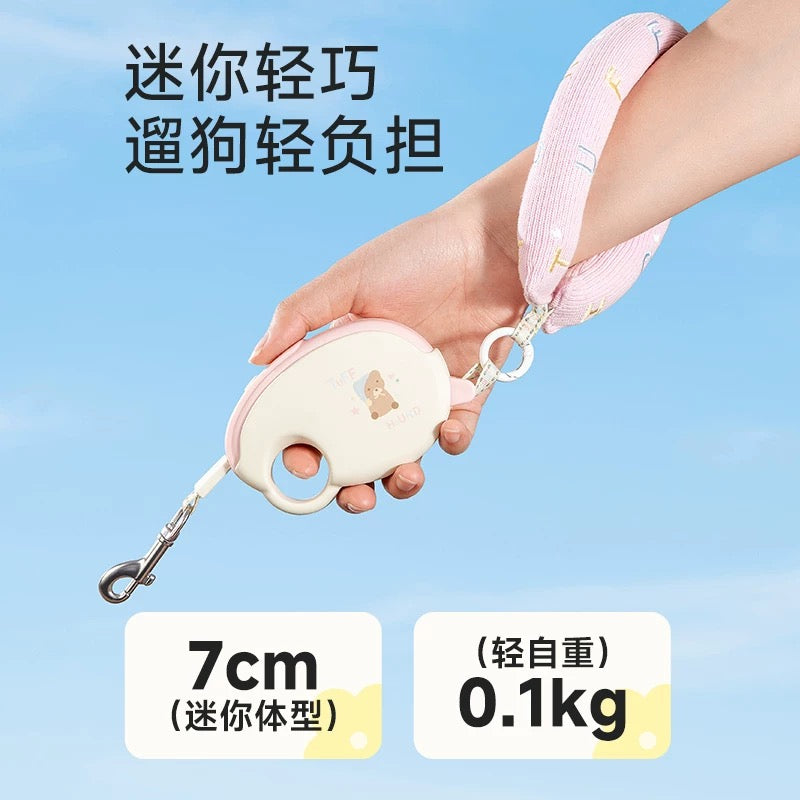 TuffHound Cloud Retractable Dog Leash – Lightweight, Macaron Colors, Anti-Slip Handle