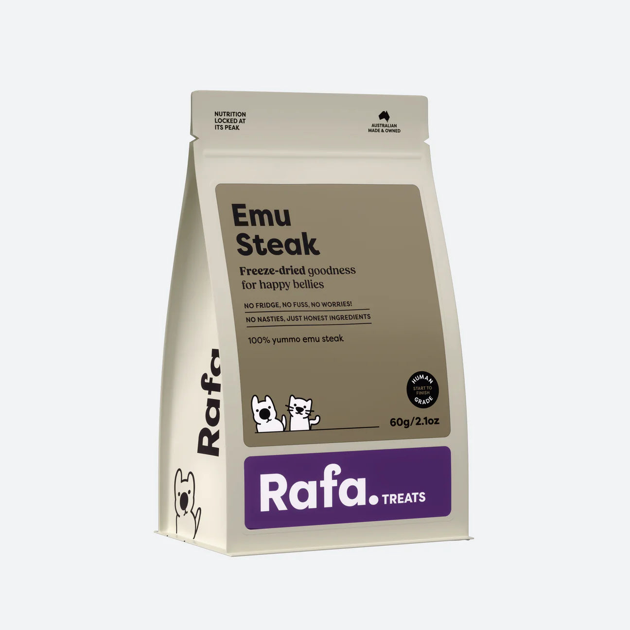 RAFA Raw Freeze-Dried Treats | Human-Grade Emu Steak - kikiandpuppies