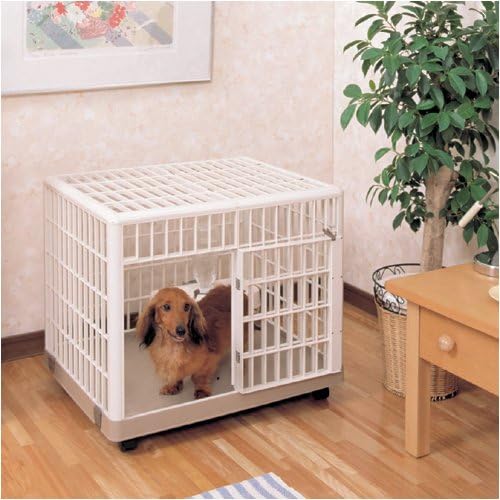 Pet Cage Dog House Folding steel wires, Portable Plastic Hard Sided Pet Travel Crate with Door Urine Separator
