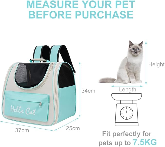 Pet Cat Carry Waterproof Fabric Bag Large Capacity Breathable Foldable Backpack