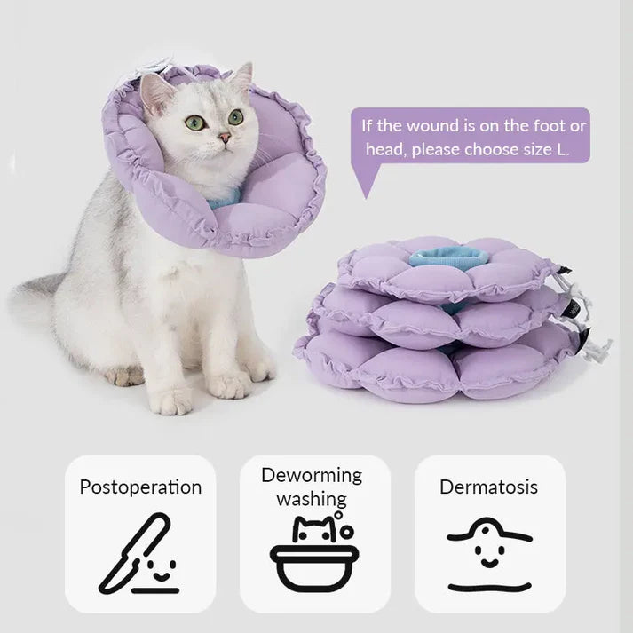 Floral Elizabeth Collar - Comfortable for Eating and Sleeping - kikiandpuppies
