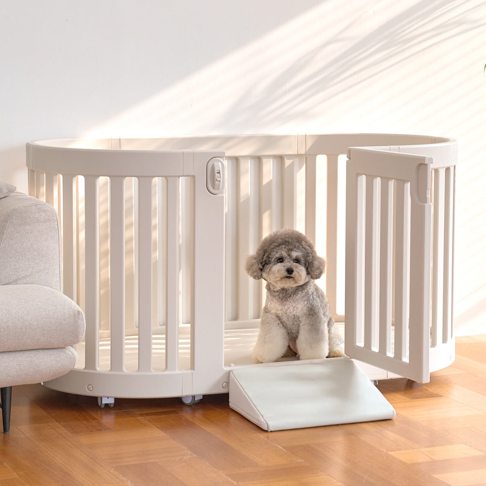 Portable Pet Room Dog Fence HYGGE ROUND With Mat