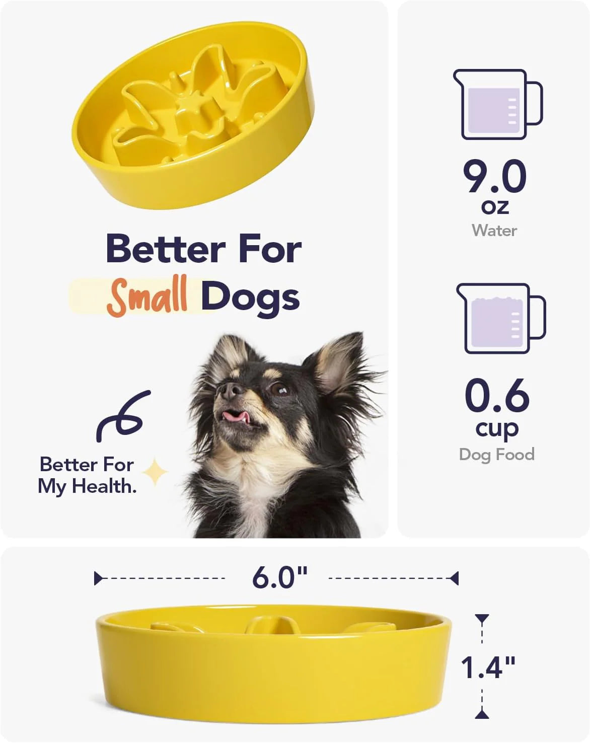 LE TAUCI Slow Feeder Bowl – Durable Ceramic, Healthy Eating for Dogs - kikiandpuppies