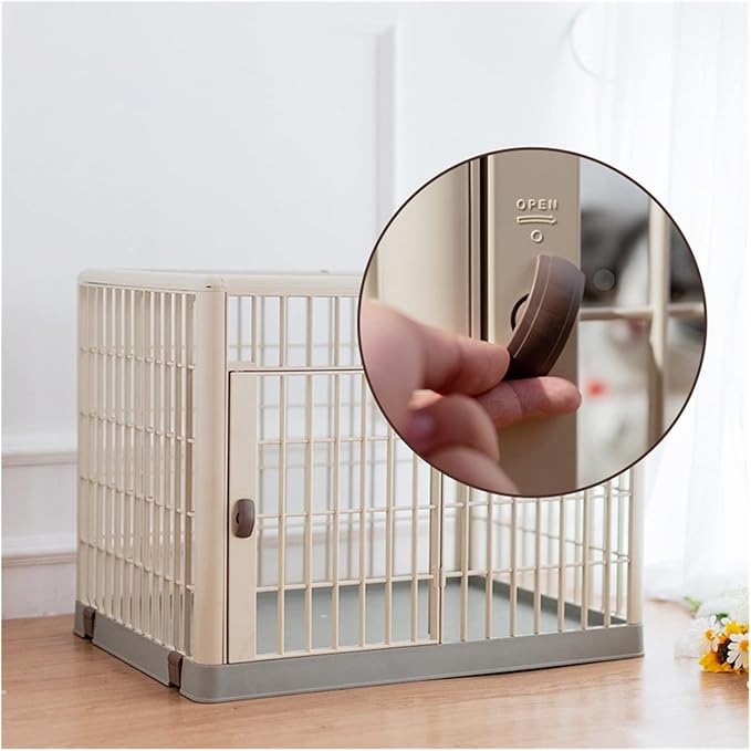 Pet Cage Dog House Folding steel wires, Portable Plastic Hard Sided Pet Travel Crate with Door Urine Separator