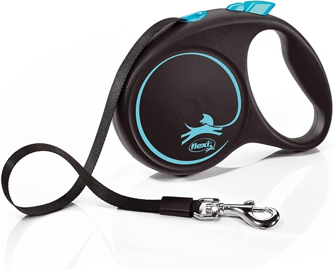 Flexi Black Design Blue Tape Retractable Dog Leash