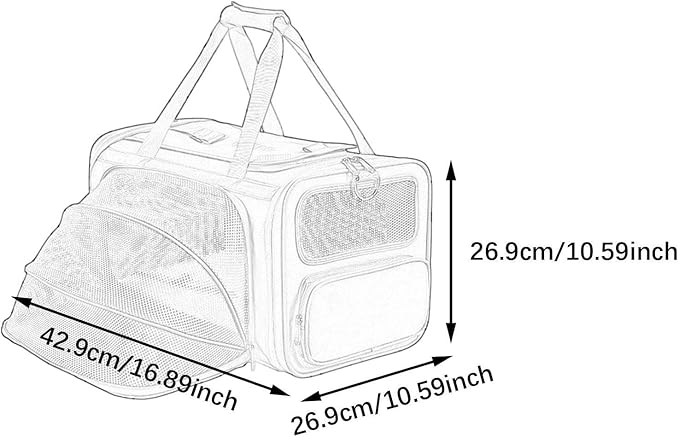 Lightweight Foldable Pet Carrier with Straps Airline Approved Bag