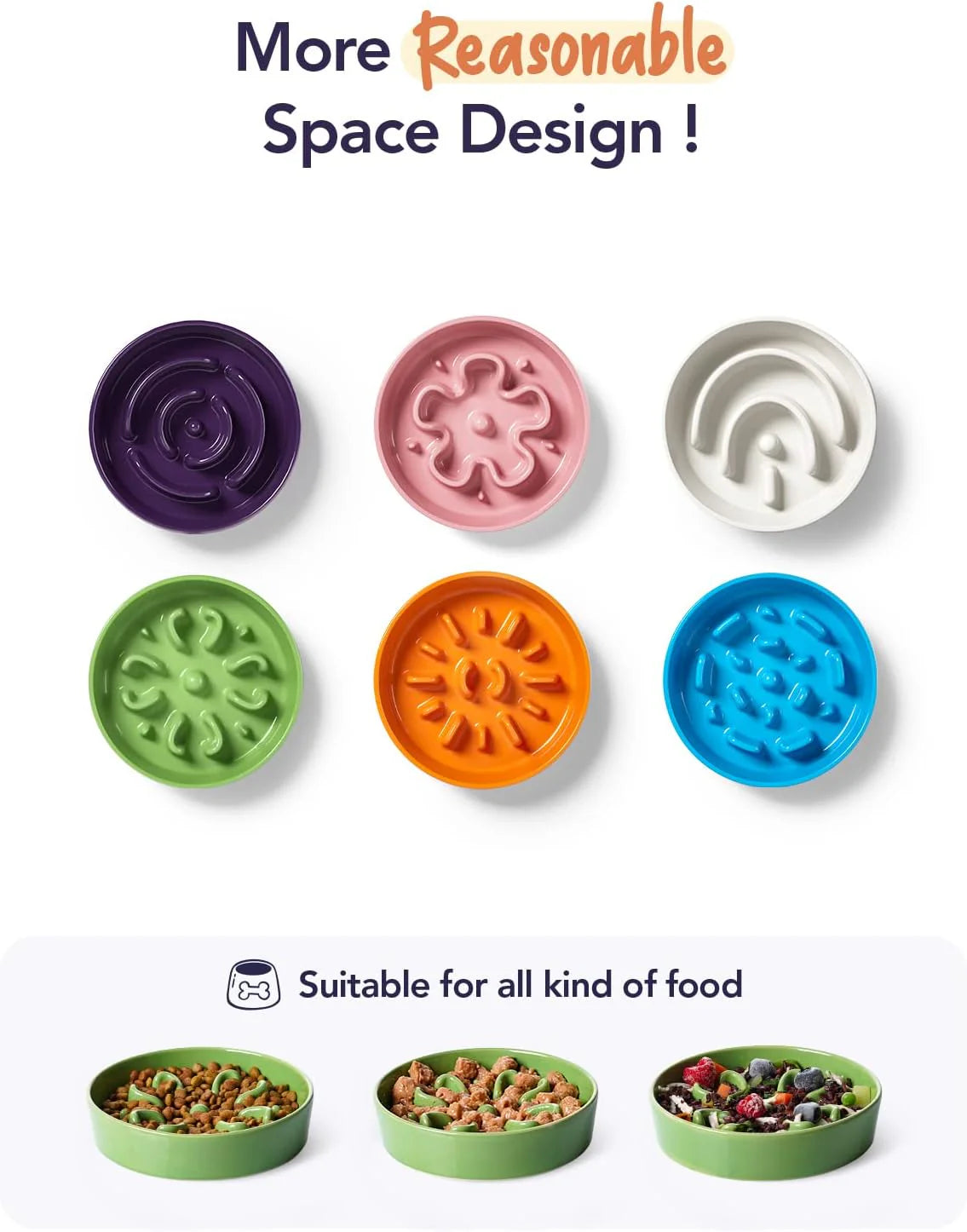 LE TAUCI Slow Feeder Bowl – Durable Ceramic, Healthy Eating for Dogs - kikiandpuppies