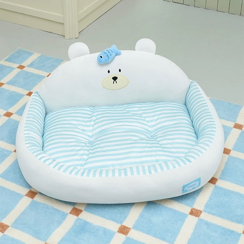 Little Bear Cooling Cat Dog Ice Silk Bed - kikiandpuppies