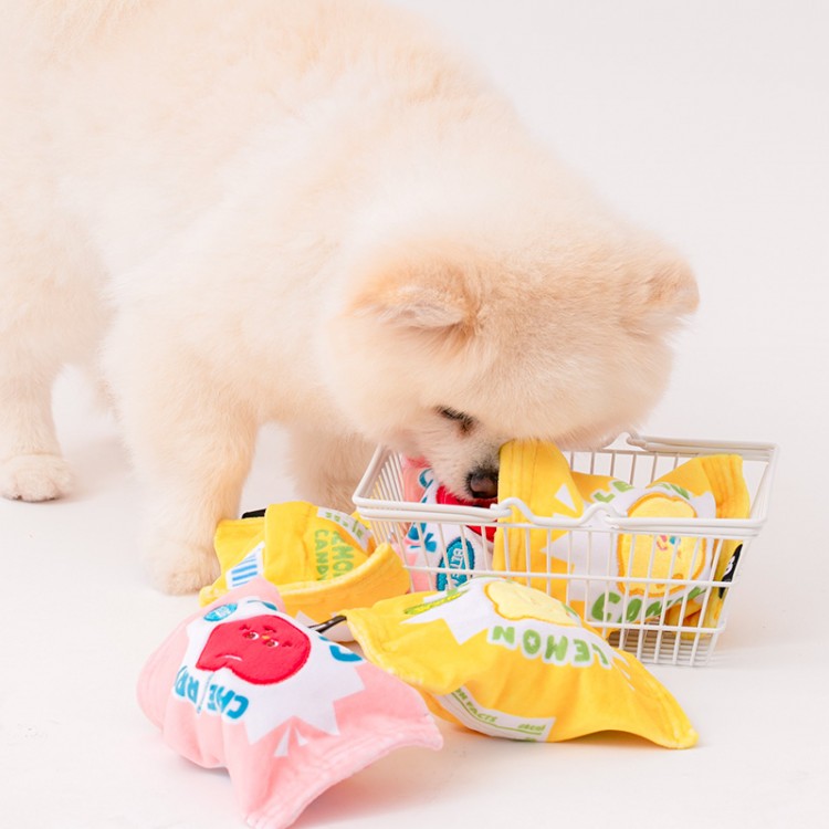 Crunch Candy Ball Toy Yellow - kikiandpuppies