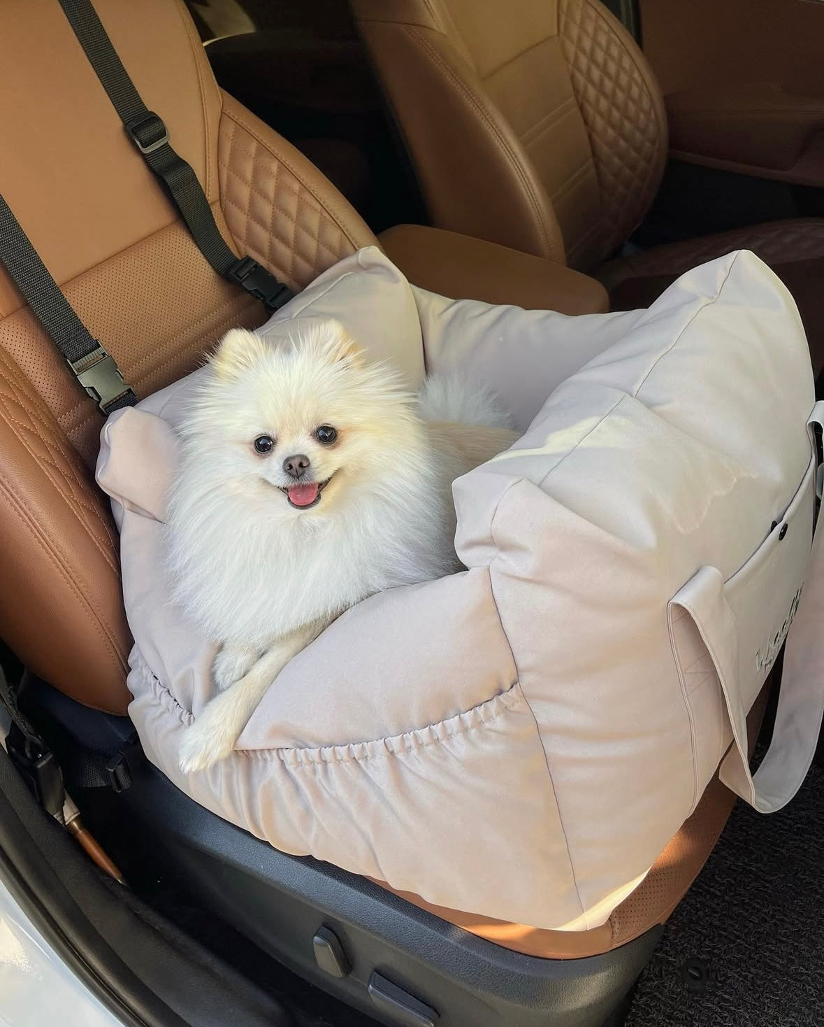 Woolly Creamy Pet Car Seat/ Sofa - kikiandpuppies