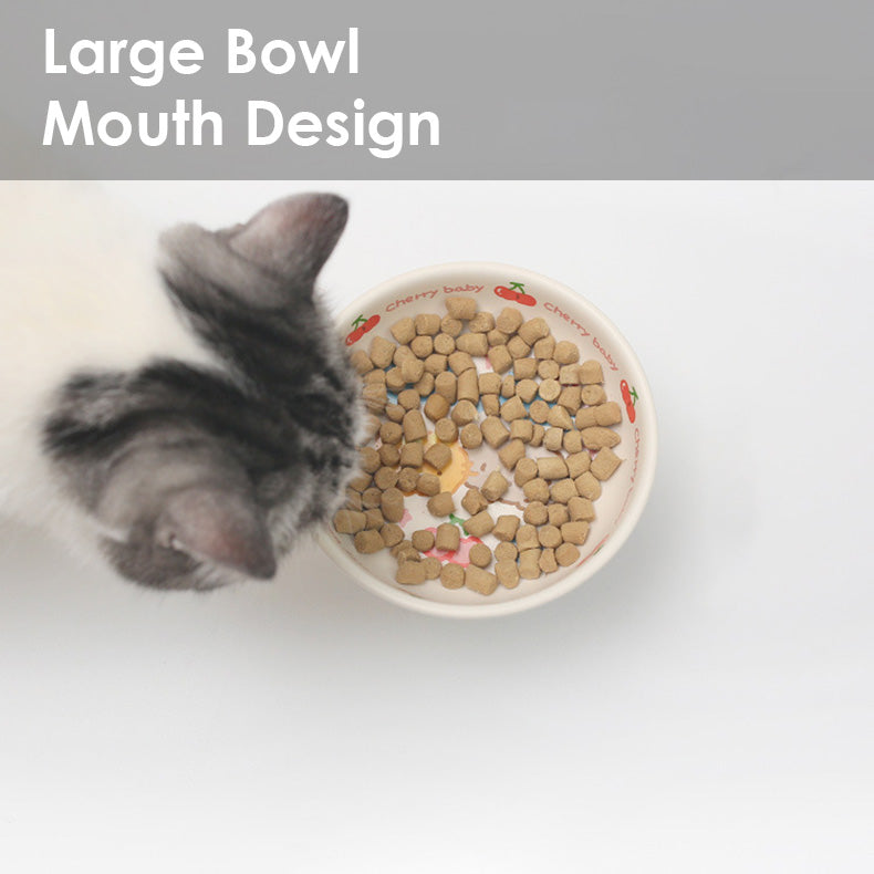 Childlike Standed Ceramic Cat Pet Bowls