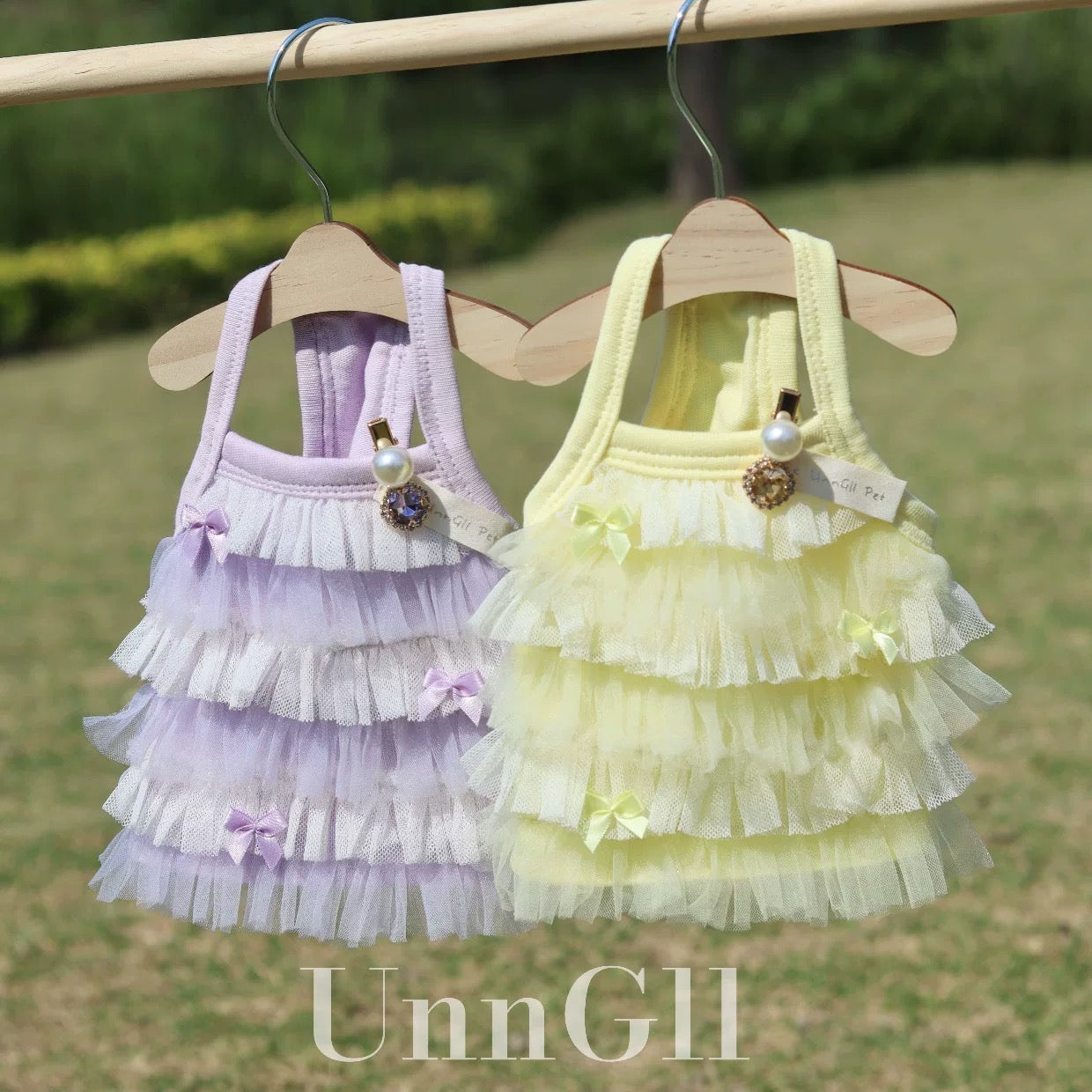 Pet Cake Princess Dress with Tulle and Rhinestones