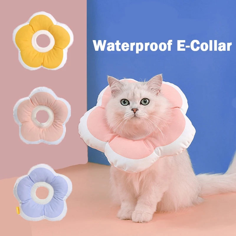 Waterproof Flower Pattern Elizabeth Collar for Cats and Dogs