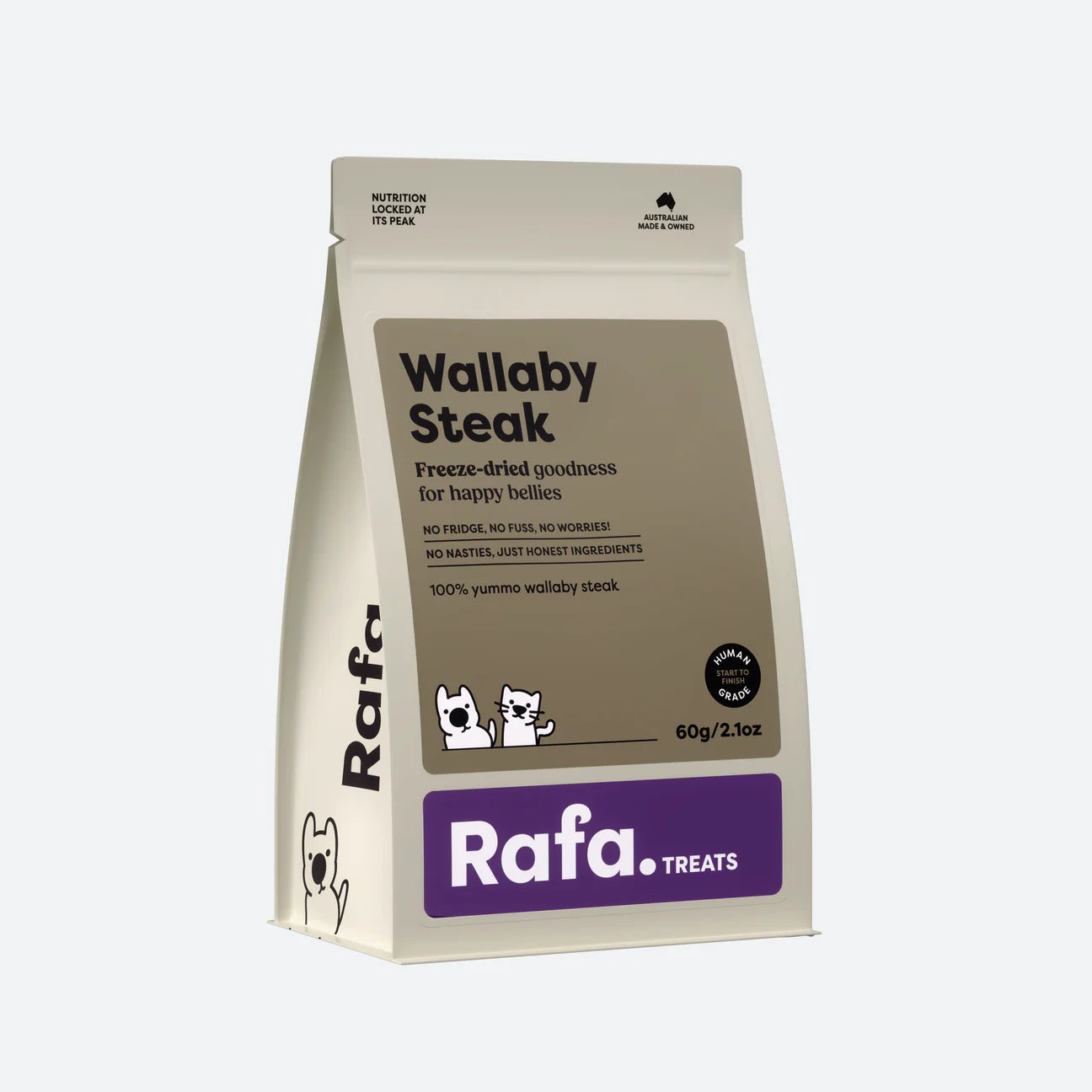 RAFA Raw Freeze-Dried Treats | Human-Grade Wallaby Steak - kikiandpuppies