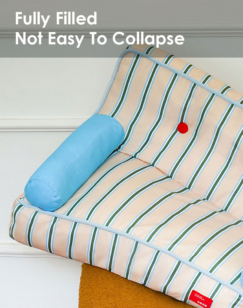 Blue and White Striped Pet Cooling Bed Sofa