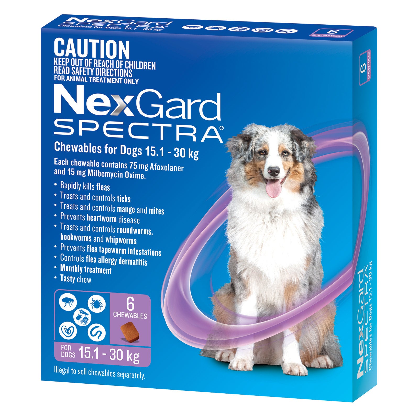 NexGard SPECTRA Chews for Large Dogs 15.1-30kg - kikiandpuppies