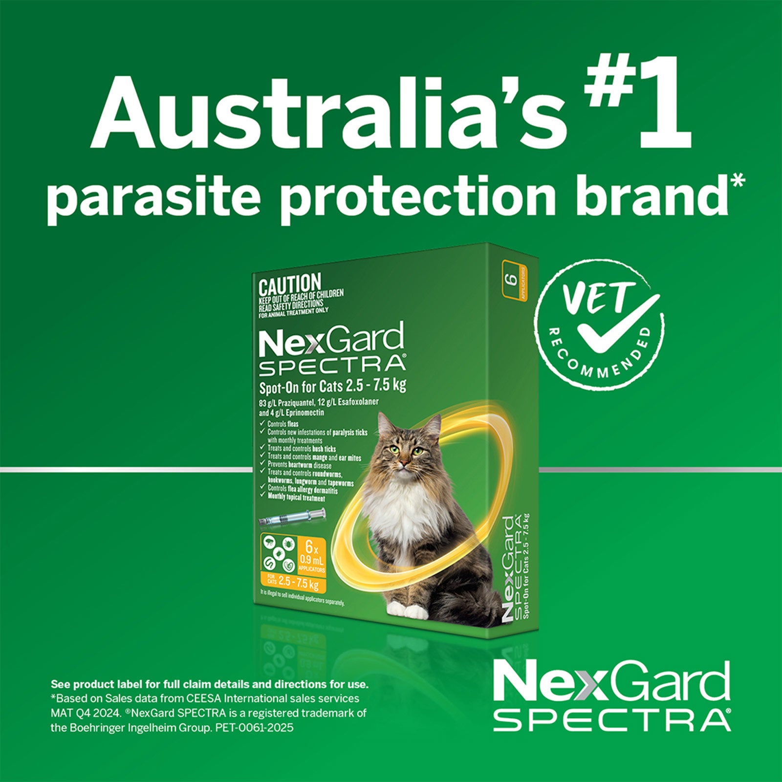 NexGard SPECTRA Spot On For Large Cats 2.5~7.5kg - kikiandpuppies