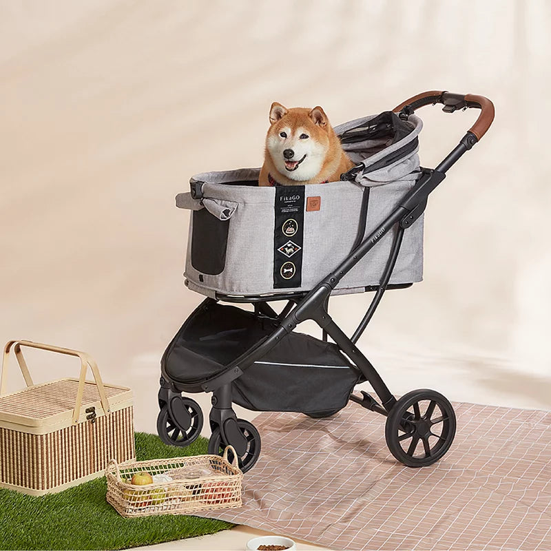 AGILE | Quick Fold Pet Stroller - Hygge Beige - kikiandpuppies