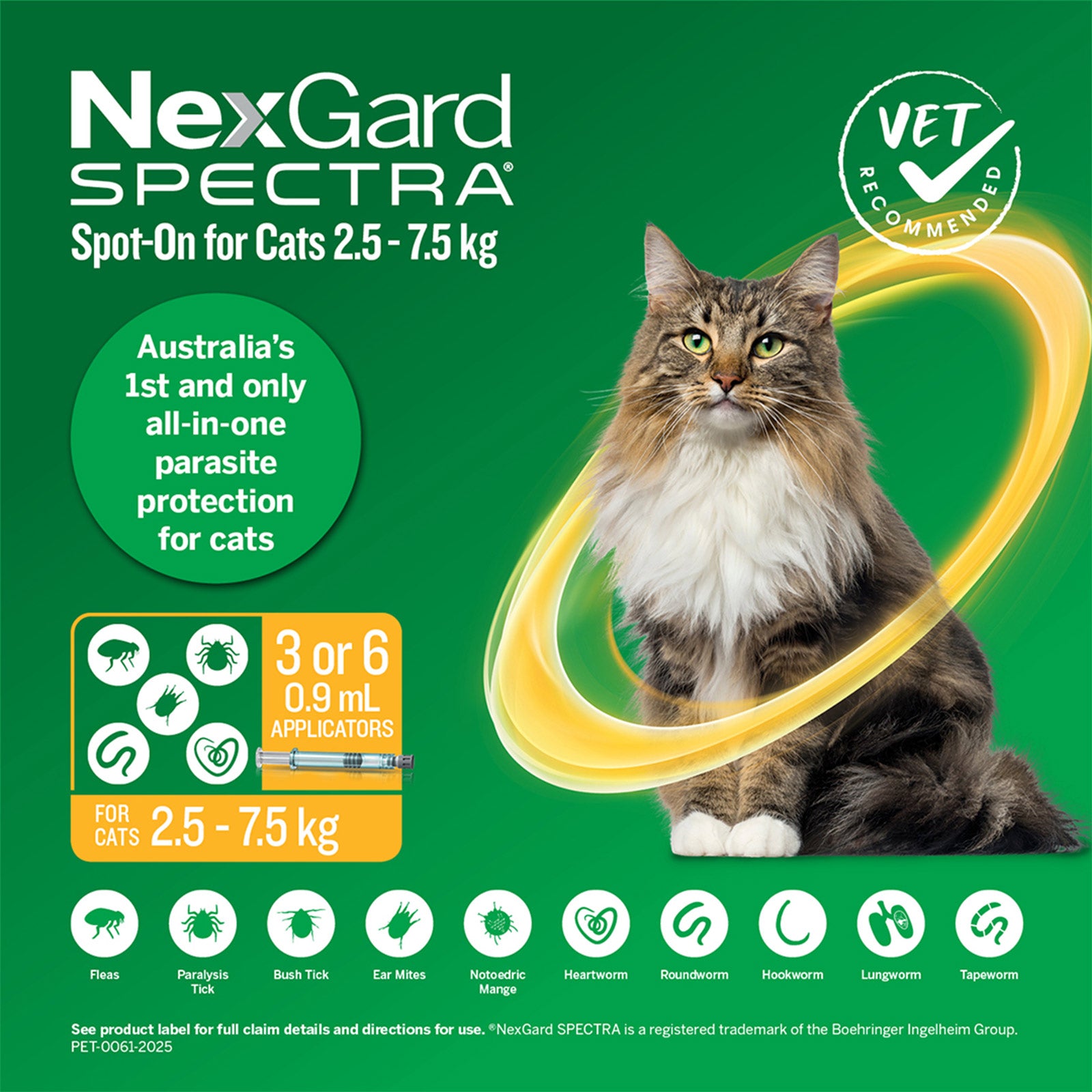 NexGard SPECTRA Spot On For Large Cats 2.5~7.5kg - kikiandpuppies