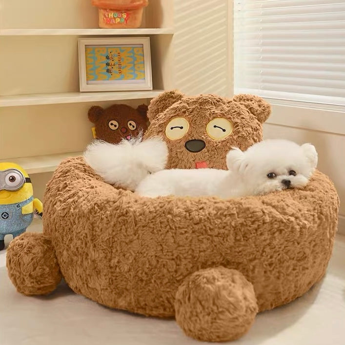 Minions Ted Pet Warm Plush Removable Washable Cat Dog Bed