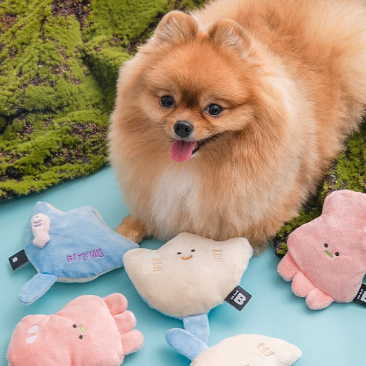 Sea Friends Toy Set - Stingray & Squid (Squeaky/Nose Work) - kikiandpuppies