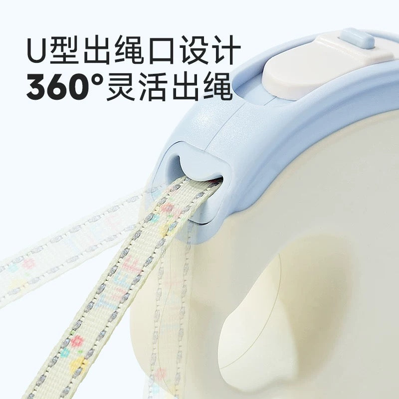 TuffHound Cloud Retractable Dog Leash – Lightweight, Macaron Colors, Anti-Slip Handle