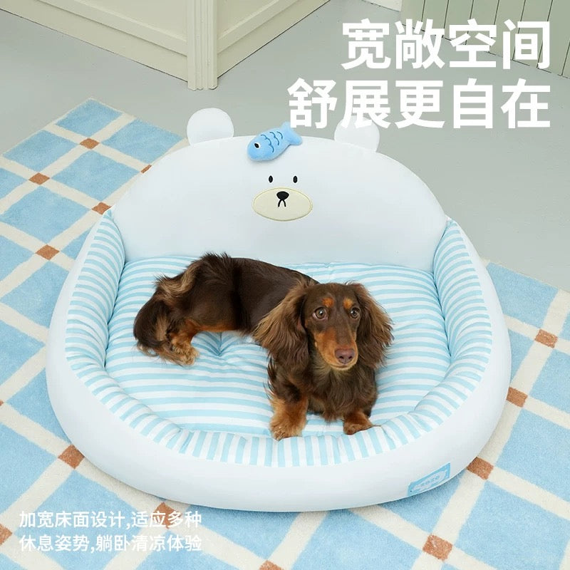 Little Bear Cooling Cat Dog Ice Silk Bed - kikiandpuppies