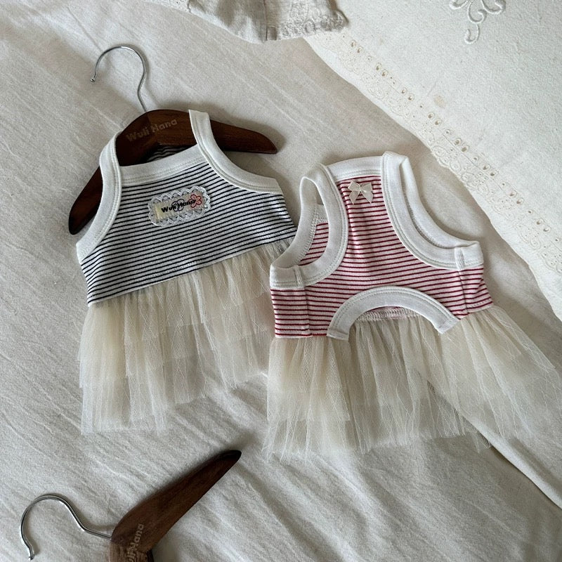 Striped Suspender Dress for Cat and Dog