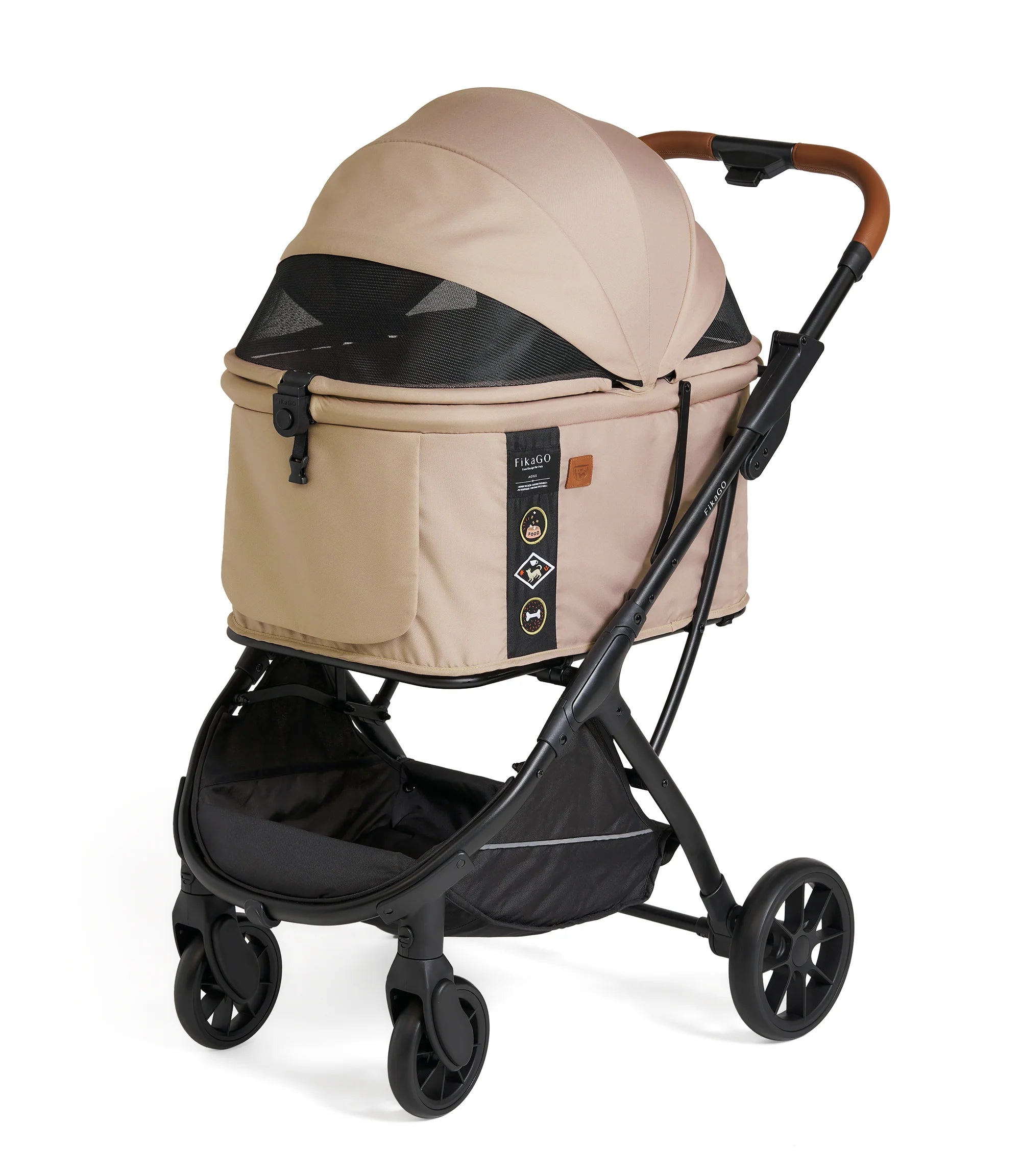 AGILE | Quick Fold Pet Stroller - Hygge Beige - kikiandpuppies