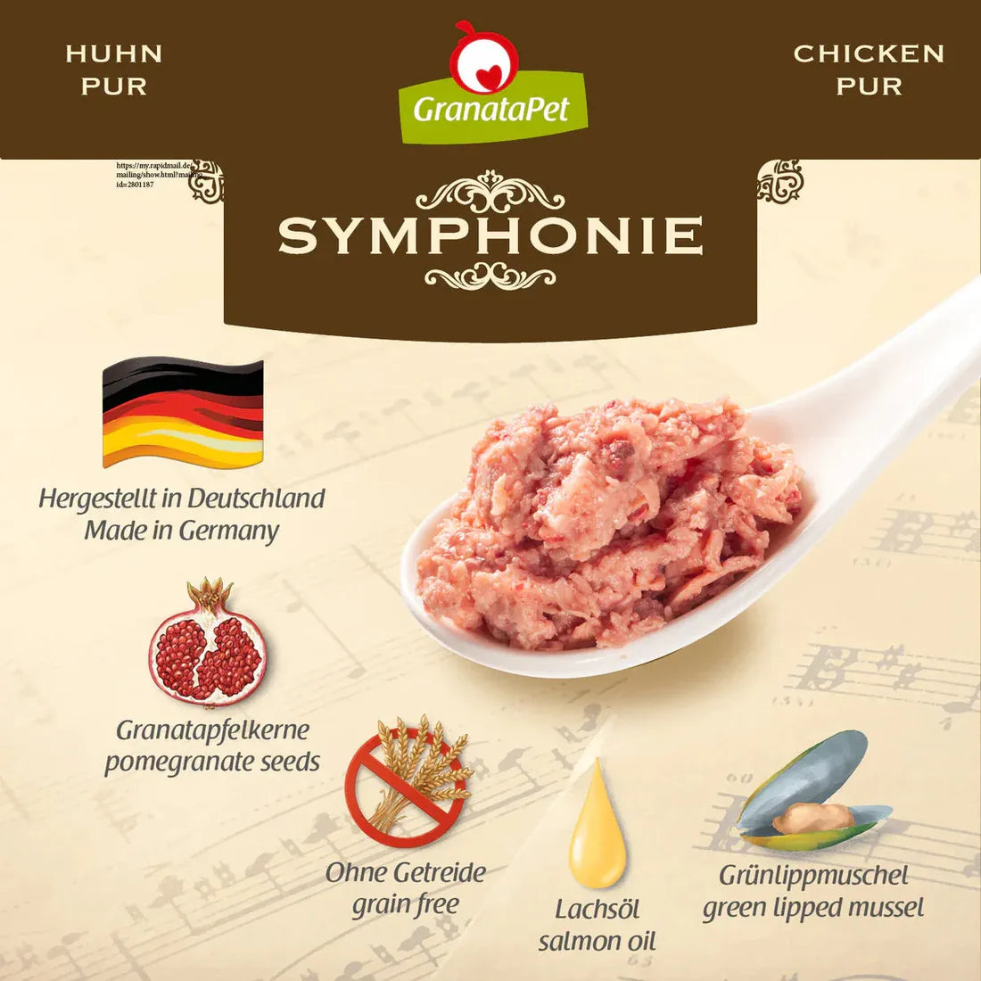 GranataPet Symphonie - No. 5 Chicken PUR Cat Wet Food - kikiandpuppies