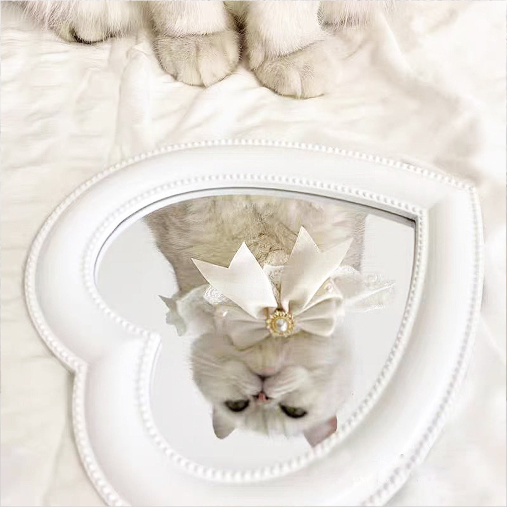 White Bow Tie Drool Bib for Dogs/Cats