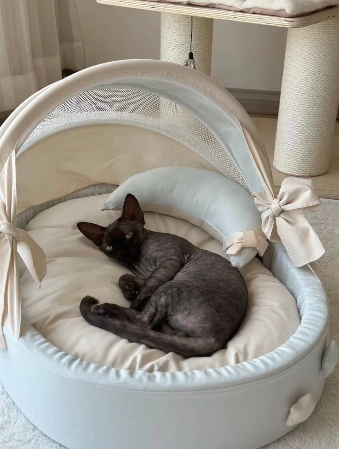Petman Star Dream Blue Basket Two sides Washable Pet Nest Bed - kikiandpuppies