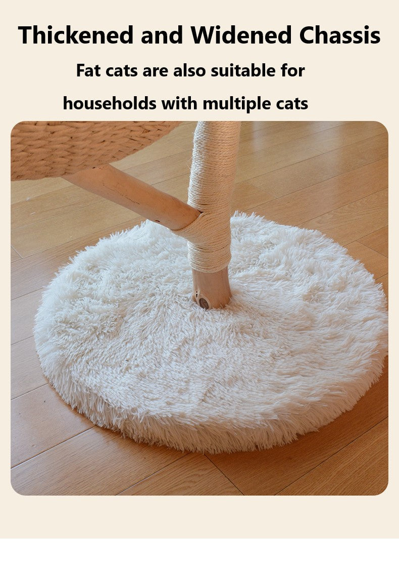 Solid Wood Hemp Rope Rattan Grass Cat Tree